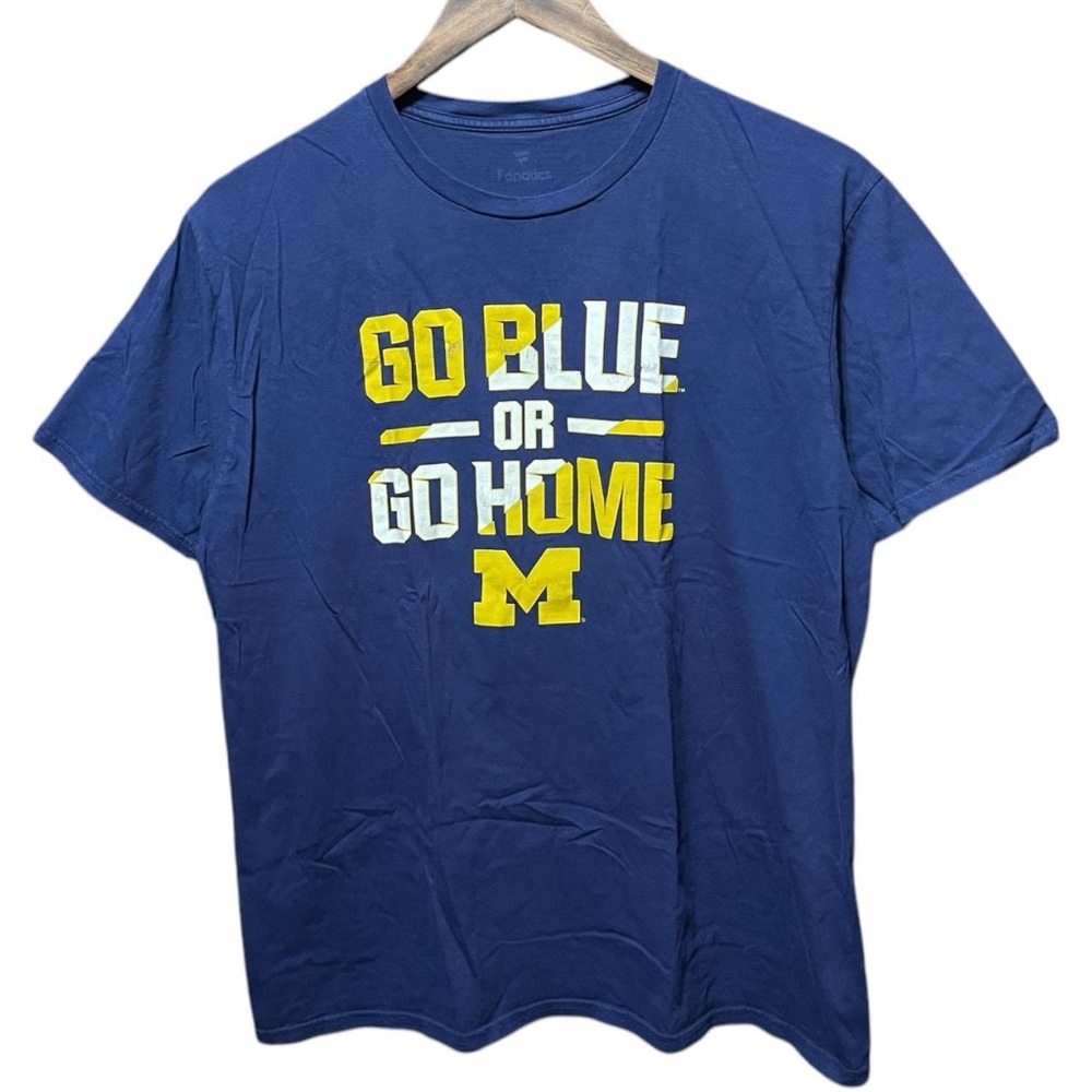Michigan Wolverines go blue or go home college sports short sleeve casual shirt